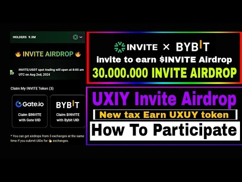 UXUY invite Airdrop || New Tax Earn Free UXUY Token Airdrop ||  How To Participate