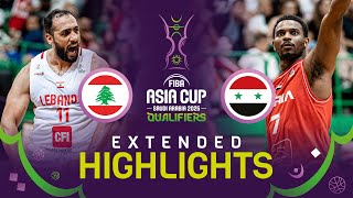 Lebanon 🇱🇧 v Syria 🇸🇾 | Extended Highlights | FIBA Asia Cup 2025 Qualifiers