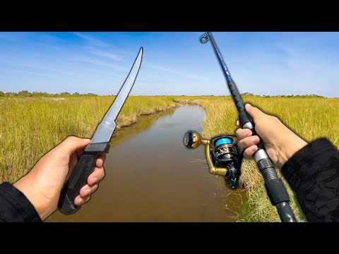 Eating Whatever I Catch.. (Catch and Cook) 100 Year Old Fishing Lure!