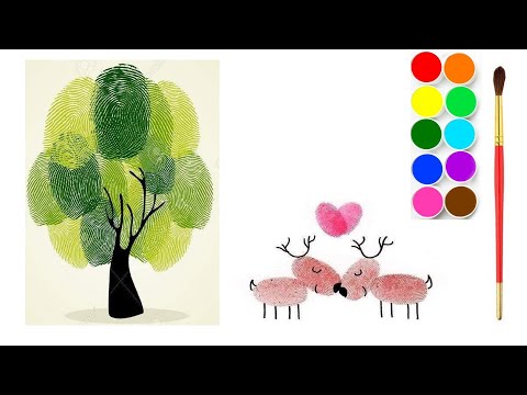 Трюки рисования пальцами / Идеи рисования / Simple and fun tricks for drawing. Fingerprint Tips