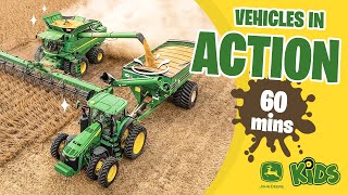 Tractors, Farmers, and Construction Vehicles at Work! 1 hour 🚜👩🏾‍🌾 | John Deere Kids