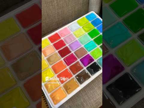 GIANT Gouache set unboxing #gouache #gouachepaint #gouachepalette #shortsvideo #youtubeshorts