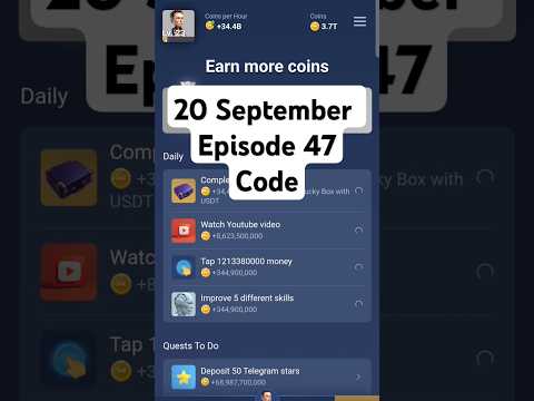 X Empire video code today 20 September | Episode 47 | musk empire YouTube code today