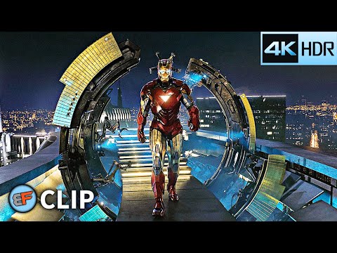 Iron Man Arrives at the Stark Tower - Mark 6 Suit Down Scene | The Avengers (2012) 4K HDR Movie Clip