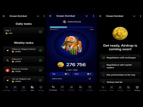 Ocean Kombat | Start Earning Ocean Coins | Go From Shrimp To Crypto Whale | New Telegram Crypto Bot