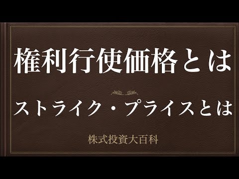 [動画で解説] 権利行使価格（ストライク・プライス）とはーオプション料・プレミアムー