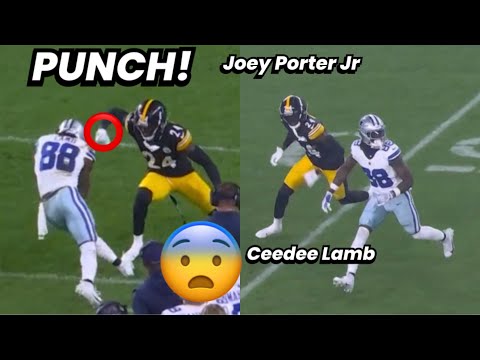 Joey Porter Jr *PUNCHES Ceedee Lamb & SHUT HIM DOWN! 😳 (WR Vs CB) Cowboys Vs Steelers highlights