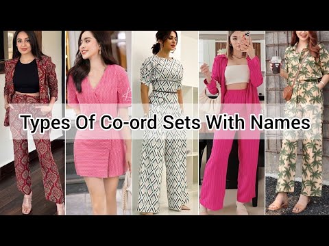 Types of co-ord set for girls with names/Co ord set for women ladies/Summer casual co-ord set design