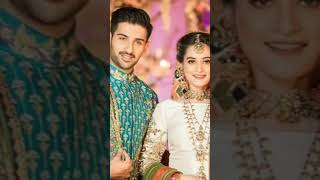 aiman Khan wedding picture with hasband #couple #pak #sara Khan #pak drama industry