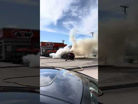 Car Fire in A&W parking lot car fire