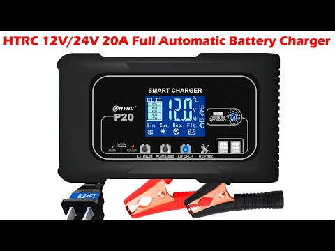 HTRC 12V/24V 20A Full Automatic Car Battery Charger For Motorcycle Lithium Lifepo4 GEL AGM