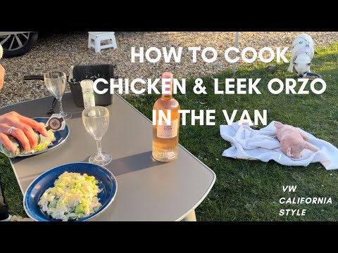 Delicious Chicken and Leek Orzo Recipe in a VW California Ocean Campervan