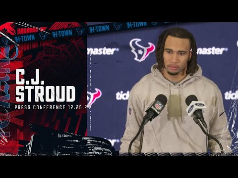 C.J. Stroud addresses the media following Christmas Day game against the Baltimore Ravens