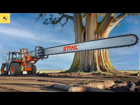 Extreme Dangerous Fastest Big Chainsaw Cutting Tree Machines | Monster Stump Removal Excavator #26