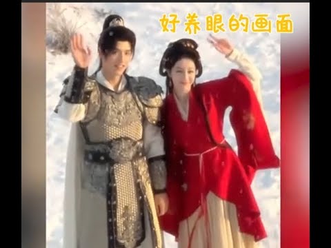 慕胥辞片场这么甜？迪丽热巴陈飞宇雪中共舞浪漫限定！超好嗑