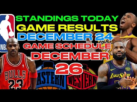 NBA STANDINGS TODAY | NBA GAME RESULTS DECEMBER 24,2024 | NBA GAME SCHEDULE DECEMBER 26,2024