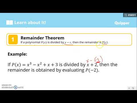 Remainder Theorem | Grade 10