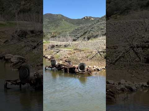 We found a sunken car in the lake! #rivertreasure #sunken #underwater #reels #treasure #surprise