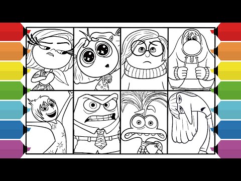 Inside Out 2 Coloring Pages | Envy Anxiety Joy Anger Disgust Sadness Ennui Embarrassment