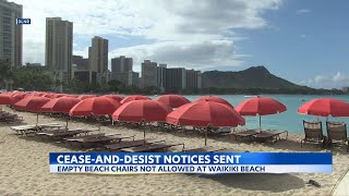 Nine Waikiki hotels and vendors under state scrutiny over empty beach chairs