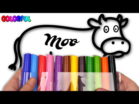 Animals | Cow And Lion  Coloring Pages | Marker Pencil |  Akn Kids House