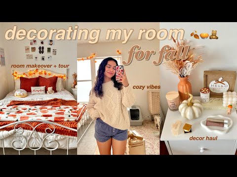 FALL ROOM MAKEOVER 2024 🍂 cozy fall decor, shop with me, huge haul and room tour