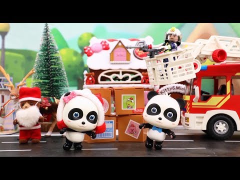 かじだ！消防車 出動！❤クリスマスソング❤トイバス（ToyBus) キッズ おもちゃアニメ