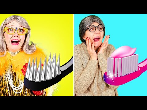 Grandma Challenge! BROKE vs RICH GRANDMA - Funny Relatable Situations