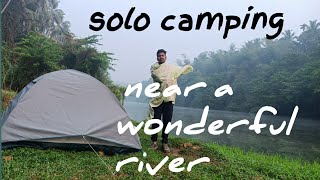 💚SOLO CAMPING near a wonderful river💚 #naturalsounds #solocamping #sleepwithrainsound