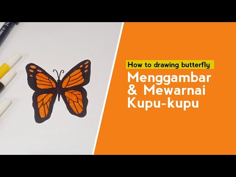 HOW TO DRAW BUTTERFLY | Cara menggambar kupu²