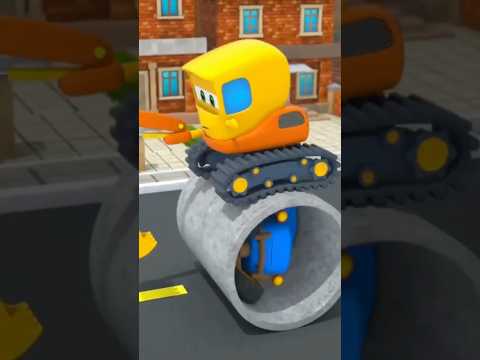 Motorville 3D Cars Cartoon 🚜Tractor & Yellow Excavator 🚜 #carcartoon #cartoon #motorville