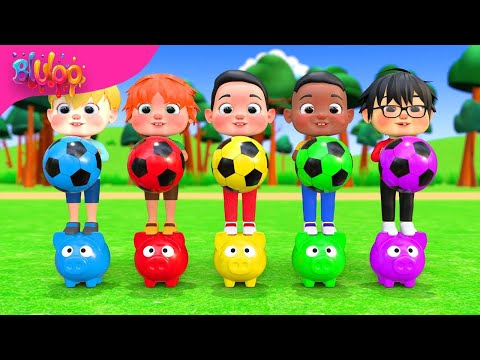 Color Balls Song! | Five Little Monkeys Jumping On The Bed | BluLoo Nursery Rhymes & Kids Songs