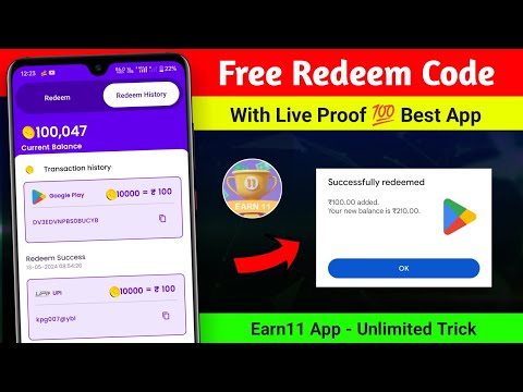 Earn 11 App Payment Proof | Earn 11 App Unlimited Trick | Free Redeem Code | Google Play Redeem Code