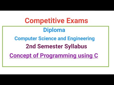 Concept of Programming using C Syllabus (2nd Semester) ,Diploma Computer Science