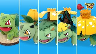 Making Shiny Bulbasaur family Pokémon out of clay