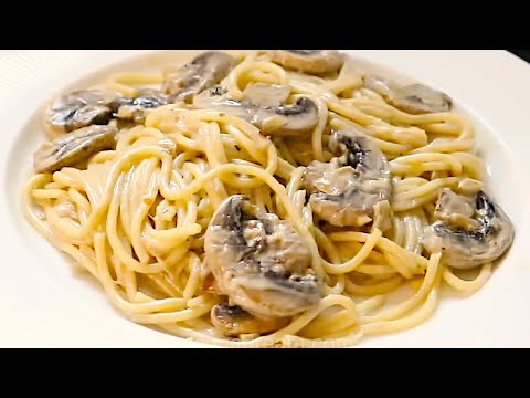 spaghetti in mushroom sauce