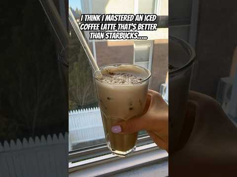 This at home caramel iced latte is BETTER than starbucks😳😳… #coffee #starbucks #icedcoffee #shorts