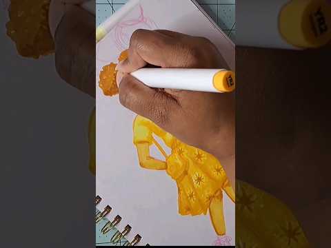 One Color Challenge 💛 #drawingvideo #onecolorchallenge #ohuhumarkers #copicmarkers #yellowaesthetic