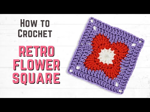 How to Crochet a RETRO FLOWER Granny Square