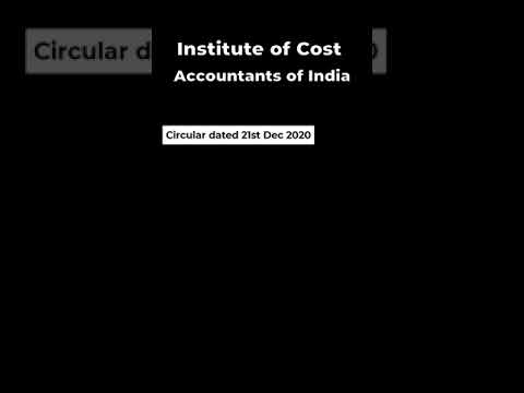 Important Circular by the Institute of Cost Accountants of India