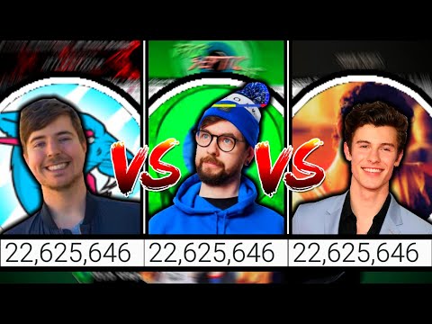 MrBeast vs. jacksepticeye vs. Shawn Mendes