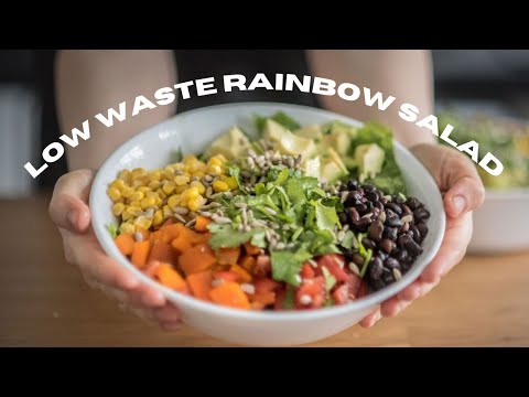 Easy, Healthy, and LOW WASTE Vegan Rainbow Salad Recipe