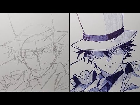 How To Draw Kaito Kid Step By Step - [Detective Conan]