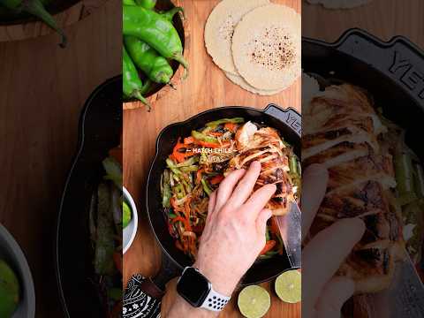 Cast iron Hatch Chile Fajitas