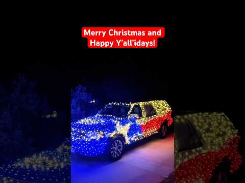 Decorating our car with Texas Flag Christmas Lights #christmasdecor #christmaslights #texas