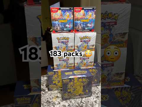 Opening 183 Surging Sparks Booster Packs!!! Pikachu ALERT 🚨 #pokemon #surgingsparks #pikachu