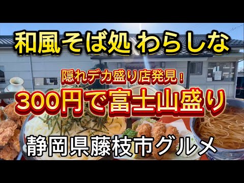 【和風そば処わらしな】富士山盛りうどんに名物竜田揚げがデカ盛りすぎた！