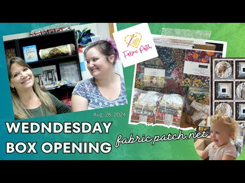 Wednesday Night Box Opening!! We are back in the groove! Chatting and enjoying good fabric!