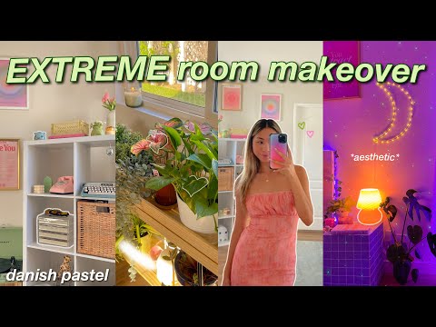 EXTREME ROOM TRANSFORMATION + TOUR 2022 *danish pastel/pinterest inspired*