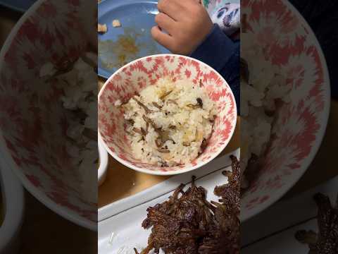 Rice cooked with mushrooms #ricecooked #mushroom #makingafunmeal